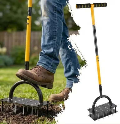 Zdjęcie produktu dla Ręczna aerator do trawnika, aerator do trawy, ręczna wertykulacja, profesjonalny aerator do trawnika, buty z pazurami