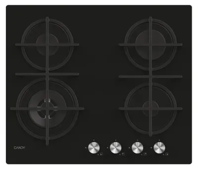Immagine prodotto di Candy CDIV6GBFE4WB, Nero, Incasso, 60 cm, Gas, Vetro temperato, 4 zone/zone