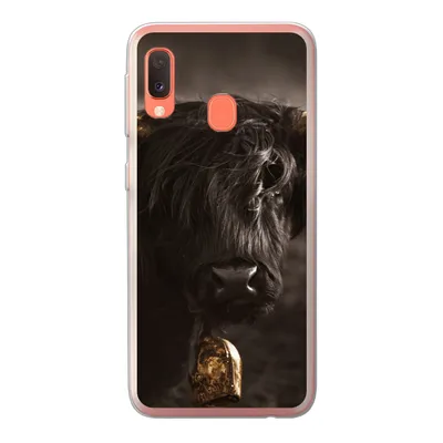 Produktbild von MuchoWow® Handyhülle Schutzhülle Hülle für Samsung Galaxy A20e Schottischer Highlander - Fell - Schwarz Silikon Softcase Handy Hülle - Abdeckung