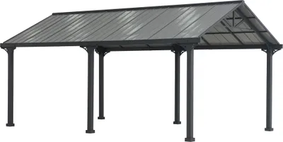 Produktbild von Sunjoy Stahl Carport / Pavillon 4x6 EIGER - 367cm x 610cm, šedá barva