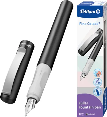 Produktbild von Pelikan Pina Colada, Anthrazit, Kartuschenfüllsystem, Edelstahl, Medium, Beidhändig, Box