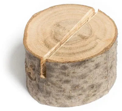 Produktbild von 9 rustikale Platzkartenhalter aus Holz-Baumscheiben 2-4 cm - Einheitsgröße