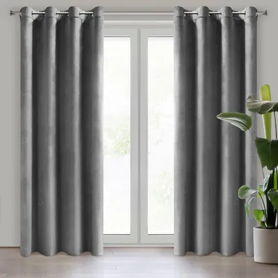 Produktbild von Eurofirany 432172, Durchscheinend, Grau, Einfarbig, Polyester, Öse, 200 g/m²