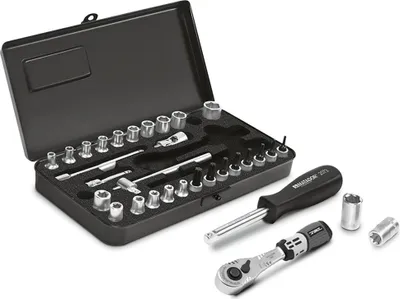 Produktbild von Steckschlüssel-Satz M, 6-kt., 32-tlg., 6,3 mm (1/4"): 4-13 mm / T