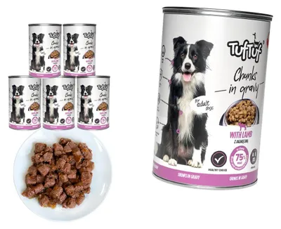 Produktbild von TufTuf | Hundefutter Lamm - Nassfutter Set 6x415g Dose - Hunde Nassfutter fur Hund