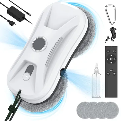Produktbild von Fensterputzroboter - Automatische Fensterreinigung - 2700 Pa Saugkraft - Wasserspray - Fernbedienung - Elektrischer Glasreiniger - EU-Stecker