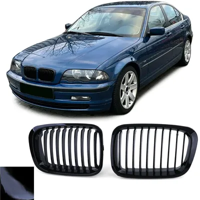Sport Kühlergrill SCHWARZ GLANZ für BMW 3er E46 Limo Touring ab 1998-2001 – Produktansicht