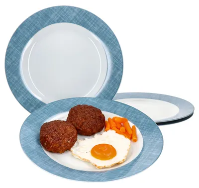 Obrázek produktu pro Ritzenhoff Brazil Blue Sada 4 jídelních talířů Servírovací talíř Modrý mřížkový vzor