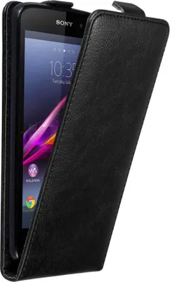 Produktbild von Cadorabo Hülle für Sony Xperia Z1 Schutz Hülle in Schwarz Flip Etui Handyhülle Case Cover