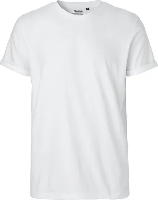 Immagine prodotto di Neutral O60012 | Maglietta uomo con maniche arrotolate / 100% cotone equosolidale - Colore: Bianco - Taglia: XXL