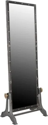 Produktbild von Casa Padrino Vintage Industrial Standspiegel Aluminium schwenkbar 194 cm - Möbel Metall Spiegel