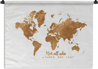 Produktbild von MuchoWow® Wandteppich Wandbehang Karte - Bronze - Sprichwörter 60x45 cm Tapisserie Dekoration Wandtuch - Das Schlafzimmer