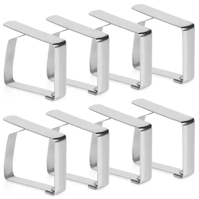 Image de Vilde | Pinces à nappe 8 pièces - Acier inoxydable - Argenté
