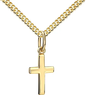 Produktbild von Kreuzanhänger 333 Gold Goldkreuz für Damen, Herren und Kinder  Kettenanhänger 8 Karat Mit Halskette  - Kettenlänge 50 cm.
