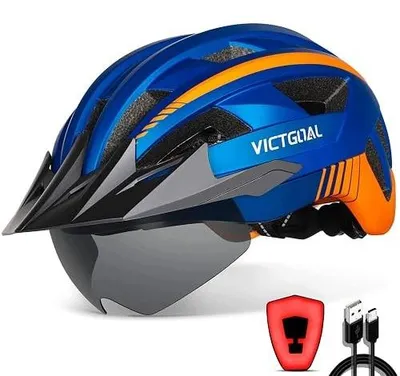 Zdjęcie produktu dla Kask rowerowy magnetyczny wizjer LED dla mężczyzn kobiet