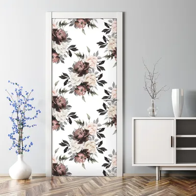 Produktbild von Dekorative Türposter Klebefolie selbstklebend Wandaufkleber  Rosen Blumen Kunst 77 x 200 cm
