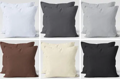 Produktbild von 2er Set Jersey Kissenbezug - Anthrazit / Dunkelgrau - 40x40cm - Dekokissen Kissenhülle Kopfkissen Hülle Uni Baumwolle