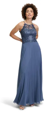 Produktbild von Vera Mont Damen Abendkleid rückenfrei Blue Stone,42