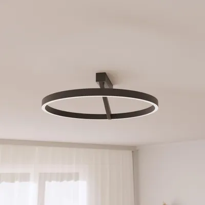 Produktbild von LUMIÈRE Design Deckenleuchte 'Noxi' 33cm LED warmweiß Up- & Downlight Schwarz