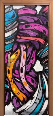 Produktbild von Türposter 80x200 cm Türaufkleber Türtapete Türfolie Klebefolie Foto Straßenkunst Graffiti Stil