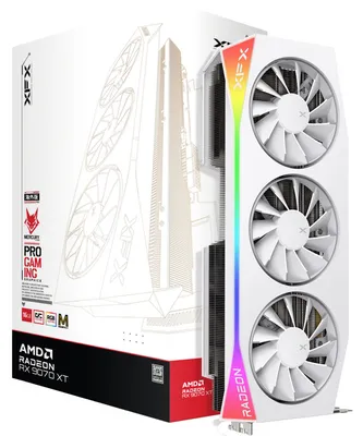 Image de XFX Radeon RX 9070 XT OC Mercury RGB Magnetic Air, carte graphique