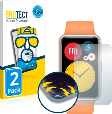 Produktbild von 2x BROTECT Fullscreen Schutzfolie für Huawei Watch Fit Displayschutz Folie Fullcover Matt Entspiegelungsfolie