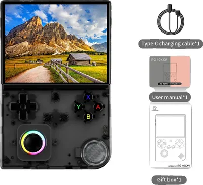 Image de Console de jeux portable, écran IPS 4 pouces, système d'exploitation Linux, noire, 64 Go, 5 000 jeux, consoles de jeux uniquement