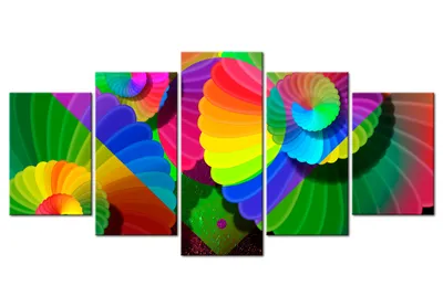 Produktbild von Akustikbild Abstrakt 200x100 cm Bilder Akustikschaum Hochleistungsschallabsorber Schallschutz Leinwand 5 tlg Wandbild Raumakustik Schalldämmung a-A-0302-b-m