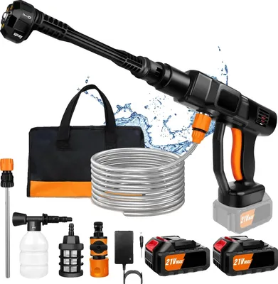 Obrázek produktu pro Akumulátorová tlaková myčka, trysky 6 v 1, lehká konstrukce, se 2 bateriemi, elektrická, dvě baterie