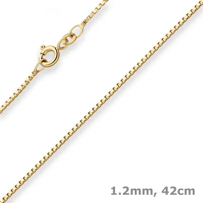 1-2mm-Veneziakette-aus-333-Gelbgold-42cm-mit-Zwischenöse