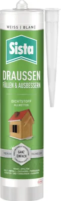 Produktbild von Pattex DRAUSSEN Füllen & Ausbessern, weißer Dichtstoff, wetterfest, 280ml Kartusche
