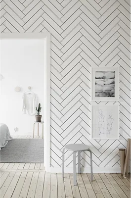 Produktbild von Coloray Fototapete 416x254 cm An Einer Wand Latex Latextapete - Herringbone Minimalist