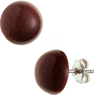Produktbild von JOBO Ohrstecker 925 Sterling Silber 2 braune Goldfluss-Steine Ohrringe