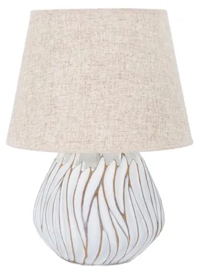 Produktbild von Tischlampe Honduras Polyresin Reliefstruktur 35x48 cm Weiß Mauro Ferretti