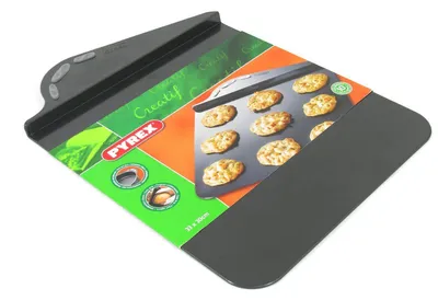 Produktbild von PYREX Backblech robustes Backblech Küchenblech, 33x30cm, Antihaft, Platzsparend, hochwertiges Aluminium, (Ideal geeignet für Plätzchen, Kekse, Pizza)