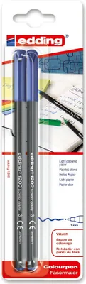 Produktbild von Edding Fasermaler fein 1200 1 mm blau 2er-Blister