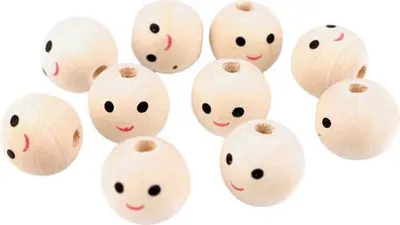 Immagine prodotto di Perline di legno smile 18mm - 10pz