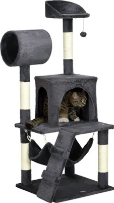 Produktbild von PawHut Kratzbaum mit Hängematte, 125cm, Kletterbaum, Katzenkratzbaum, Katzenbaum