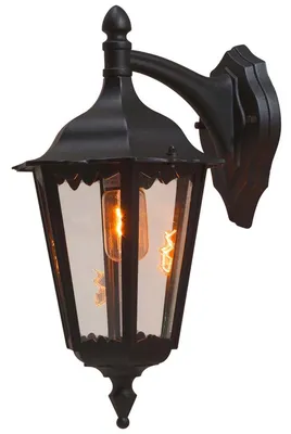 Immagine prodotto di Applique Konstsmide Firenze in alluminio laccato nero con vetro trasparente