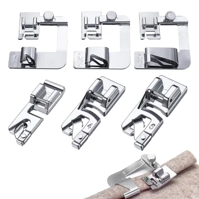 Rollsaumfuß-Set 6-tlg., Edelstahl, 3/4/6 mm + 4/8 6/8 8/8 Zoll