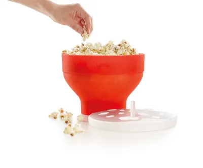 Produktbild von Lékué Schüssel für Popcorn, Silikon/Platin, Rot