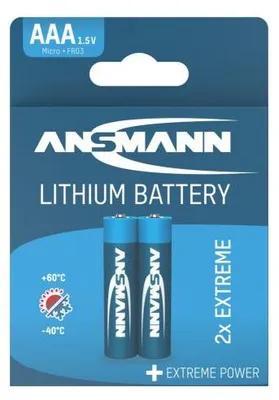 Produktbild von Ansmann Lithium Batterie Mignon, AAA, Lithium Extreme, 2er Blister