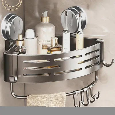 Produktbild von Duschablage Ecke, Duschablage Ohne Bohren, Duschgel Halterung Dreieck Aufbewahrungsregal Mit Saugnapf, Duschregal Shampoo Halterung Für Badezimmer Und Woh