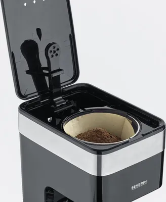 Produktbild von Severin KA 9263, Filterkaffeemaschine, 1,25 l, Gemahlener Kaffee, 900 W, Schwarz, Edelstahl