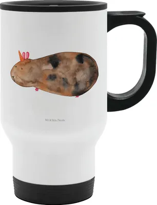 Produktbild von Mr. & Mrs. Panda thermosbecher Einhorn Meerschweinchen - Weiß - Geschenk, Thermobecher, To Go, Unicorn, Meerschwein, Meerhörnchen, Kaffeebecher, trinkbecher mit deckel