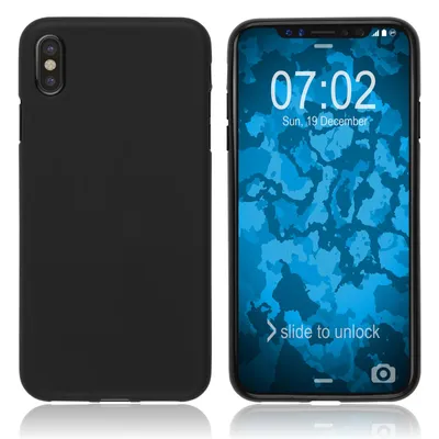 Produktbild von PhoneNatic Case kompatibel mit Apple iPhone Xs - schwarz Silikon Hülle matt Cover