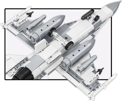 A detailed view of a toy model of an F-16C Fighting Falcon jet, shown from a slightly elevated, diagonal angle.