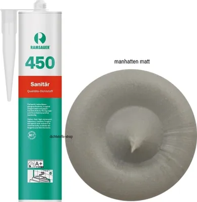 Produktbild von Ramsauer 450 Sanitär Silicon Fugen Dichtstoff 310ml Kartusche manhatten MATT