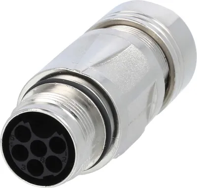 Produktbild von M17 Kupplungssteckverbinder gerade Stift Crimpanschluss, Polzahl 6+PE Kabelabgang gerade, Klemmbereich 8,0mm - 10,0mm -