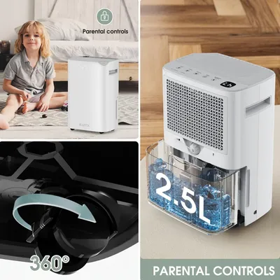 Image de Déshumidificateur - Fonction déshumidification - Absorbeur d'humidité - Déshumidificateur - Fonction de séchage - 25 litres par jour